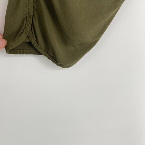 Madewell Dolphin Hem Track Trousers Pull-On Athleisure Pockets Green Small - Picture 10 of 14